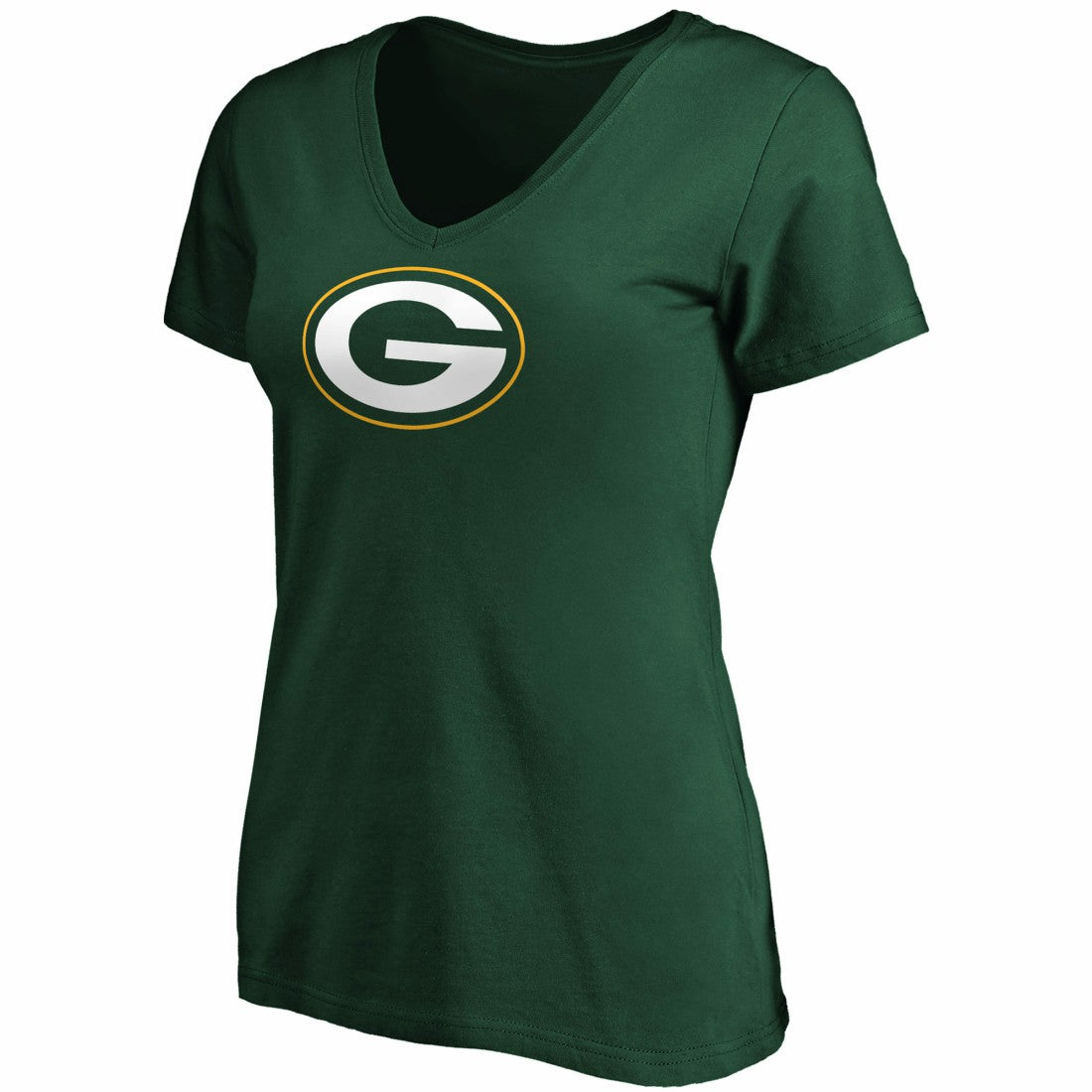 Green Bay Packers Women's Primary Logo V-Neck T-Shirt Green