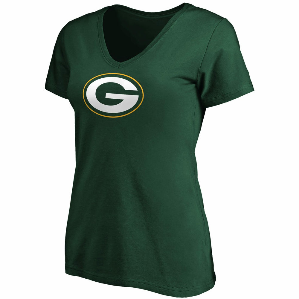Green Bay Packers Women's Primary Logo V-Neck T-Shirt Green