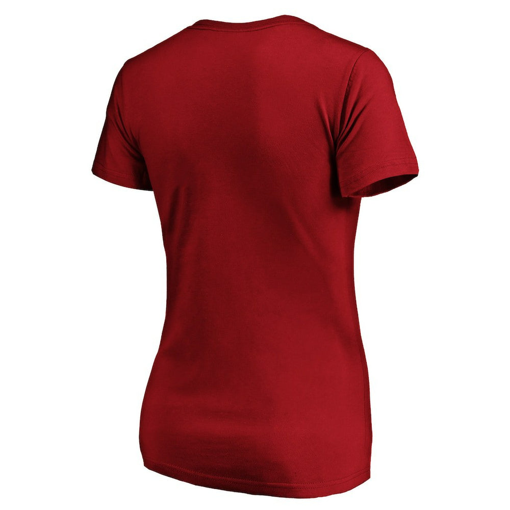 San Francisco 49ers Women's Primary Logo V-Neck T-Shirt Scarlet