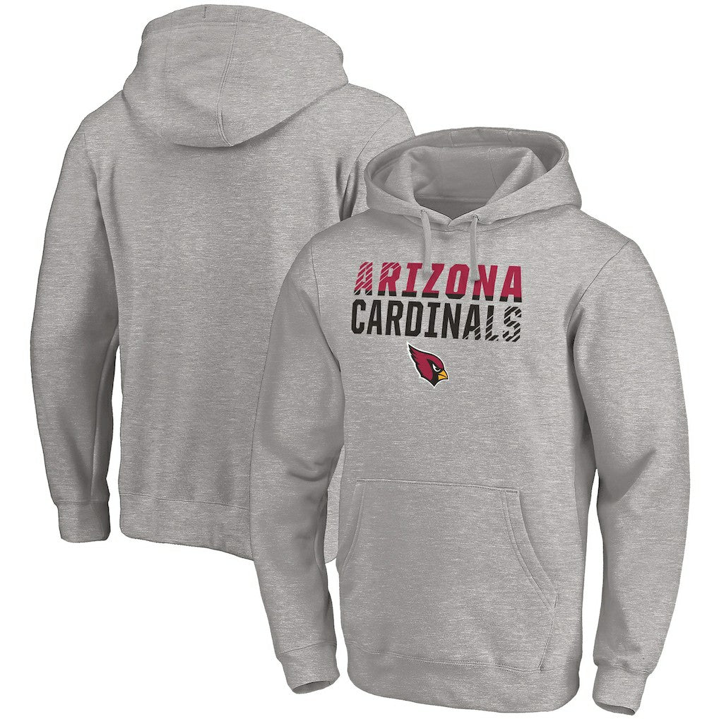 Arizona Cardinals Fade Out Fitted Pullover Hoodie Heather Gray