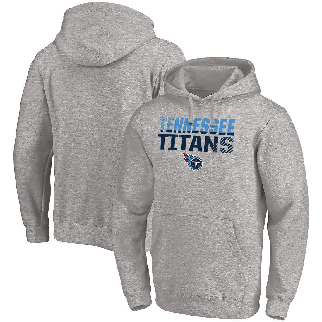 Tennessee Titans Fade Out Fitted Pullover Hoodie Heather Gray