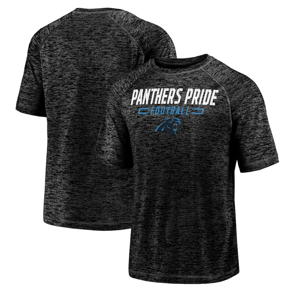 Carolina Panthers Nickname Wordmark Raglan Space Dye T-Shirt Black