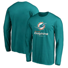 Miami Dolphins Team Lockup Long Sleeve T-Shirt Aqua