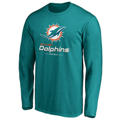 Miami Dolphins Team Lockup Long Sleeve T-Shirt Aqua
