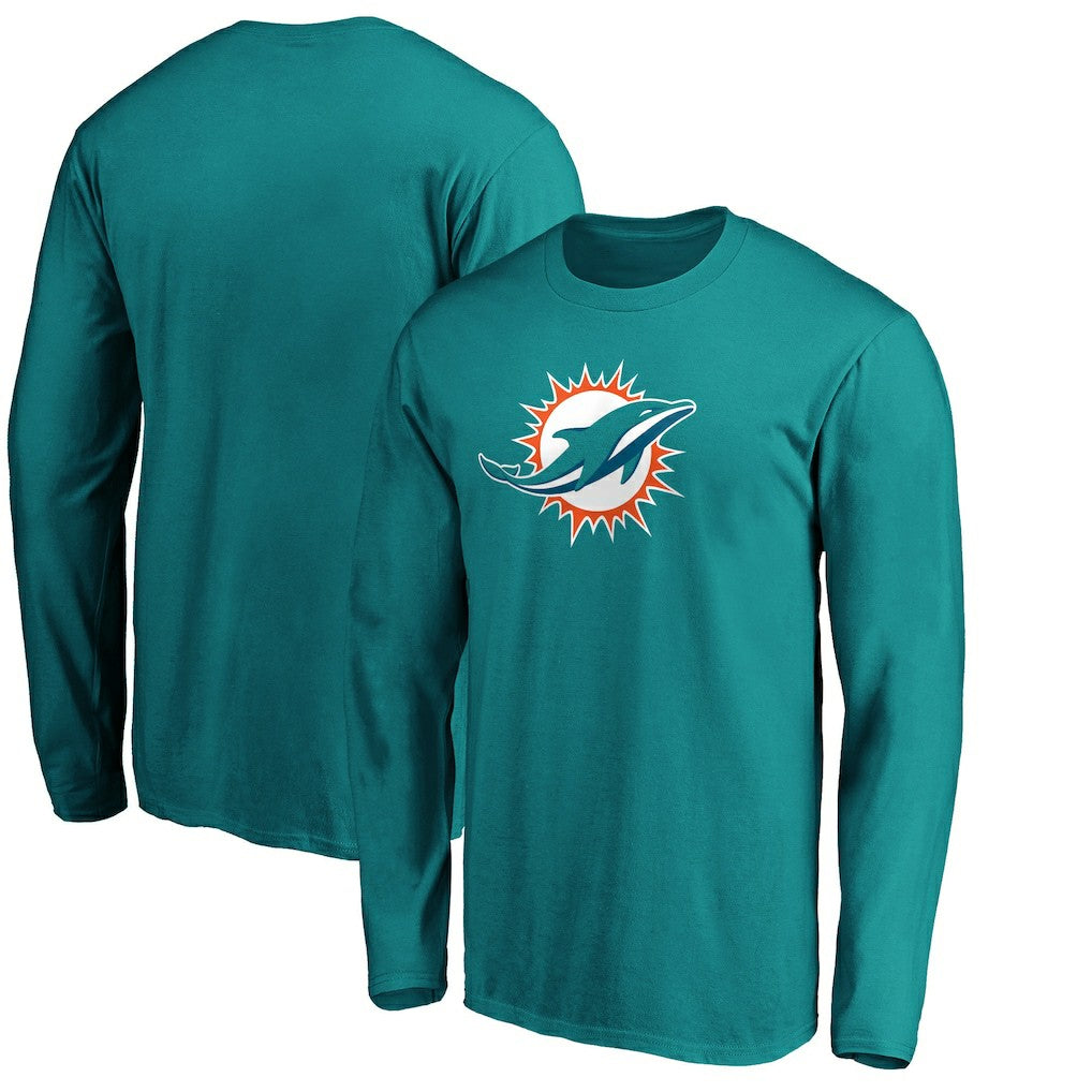 Miami Dolphins Primary Logo Long Sleeve T-Shirt Aqua