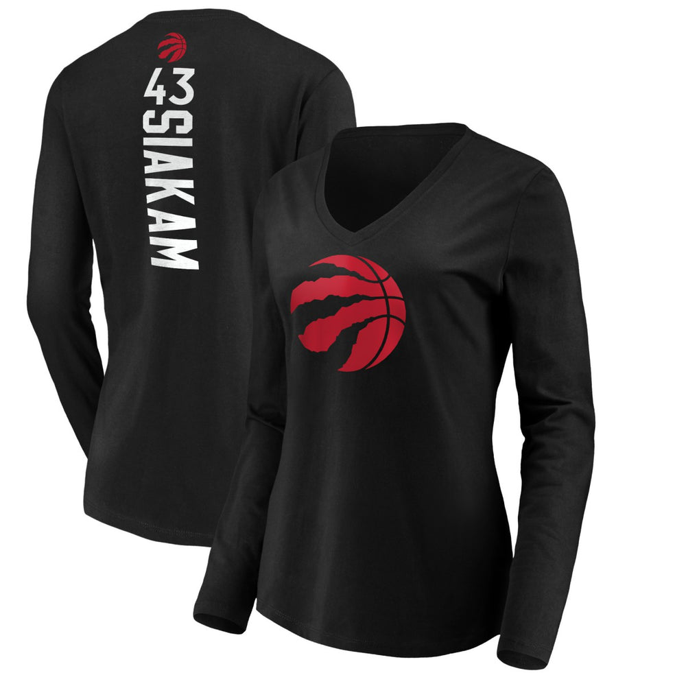 Pascal Siakam Toronto Raptors Women's Playmaker Name & Number Long Sleeve T-Shirt Black