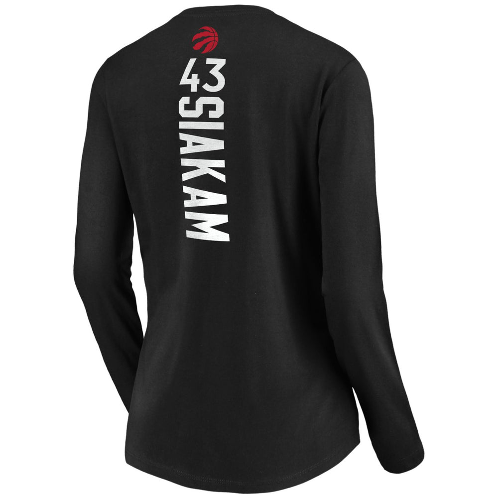 Pascal Siakam Toronto Raptors Women's Playmaker Name & Number Long Sleeve T-Shirt Black