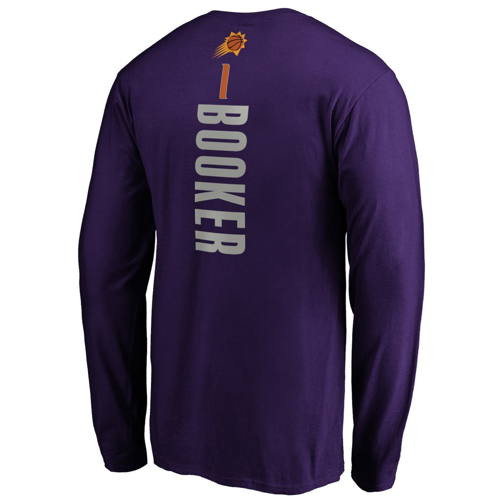 Devin Booker Phoenix Suns Playmaker Name & Number Long Sleeve T-Shirt Purple