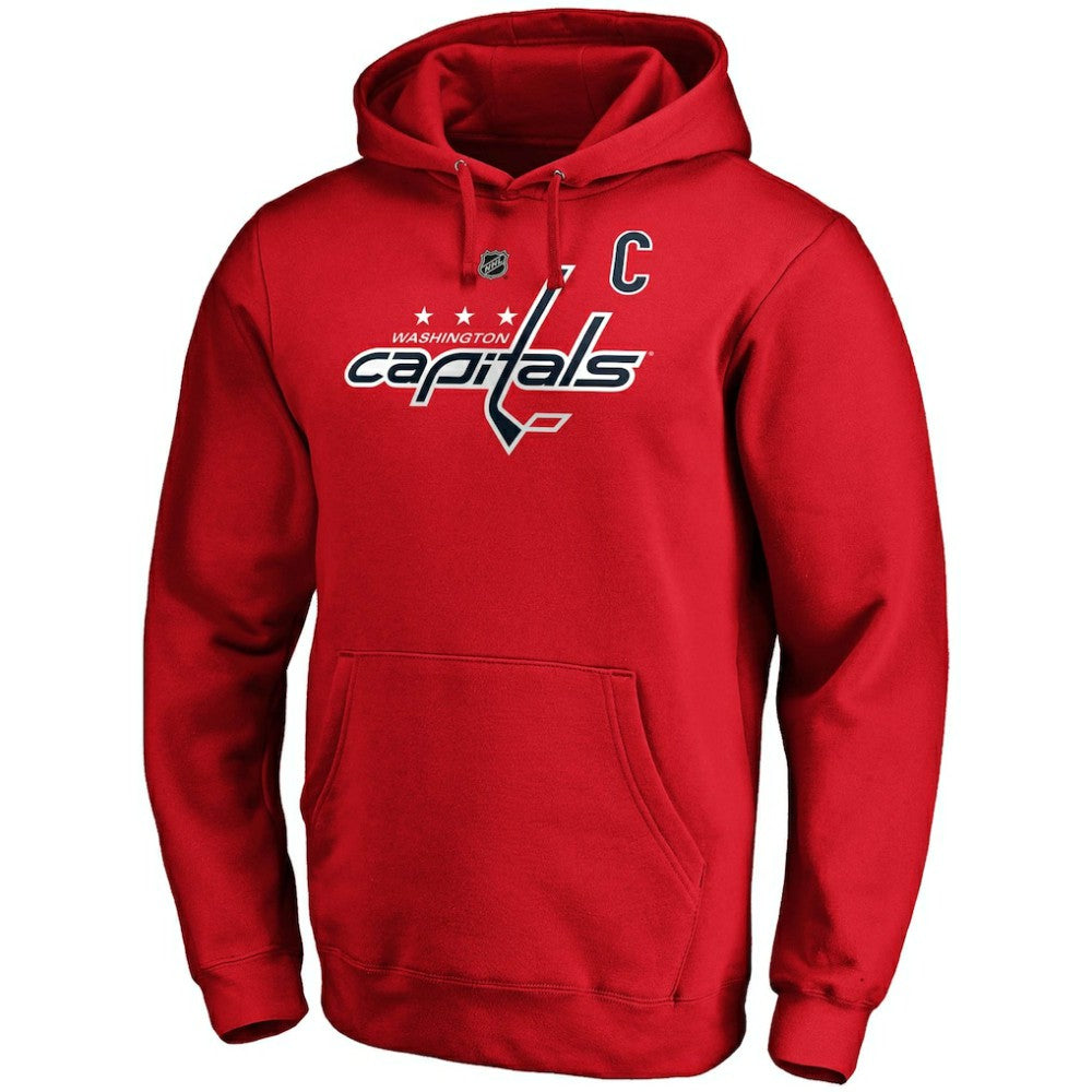 NHL Alexander Ovechkin Washington Capitals Fanatics Authentic Stack Player Name & Number Fitted Pullover Hoodie - Red