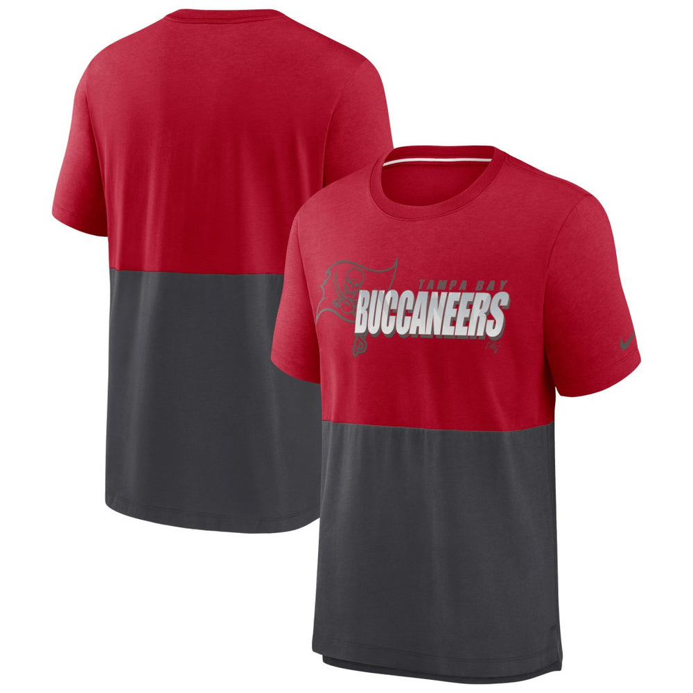 Tampa Bay Buccaneers Fan Gear Colorblock Tri-Blend T-Shirt Red/Pewter
