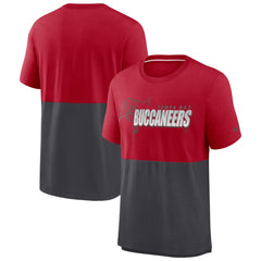 Tampa Bay Buccaneers Fan Gear Colorblock Tri-Blend T-Shirt Red/Pewter