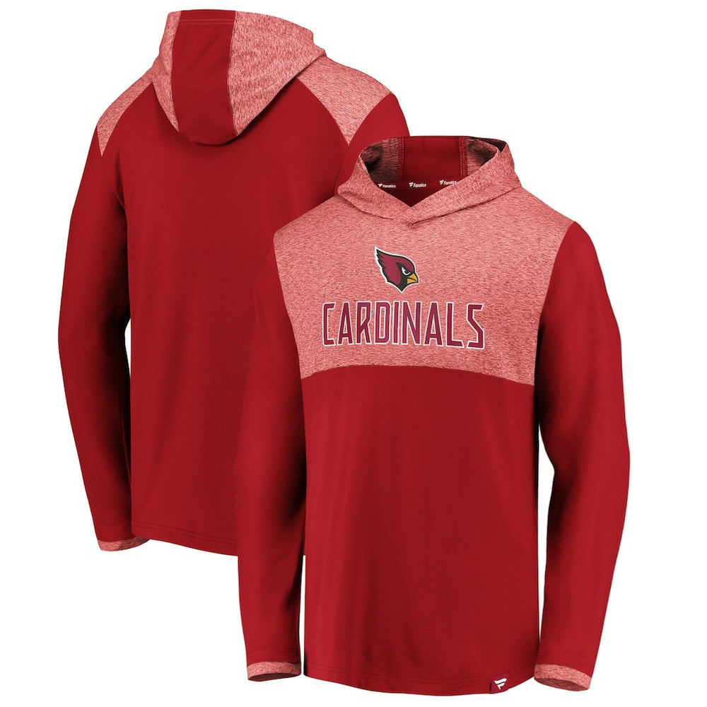 Arizona Cardinals Iconic Marbled Clutch Hoodie Long Sleeve T-Shirt Cardinal