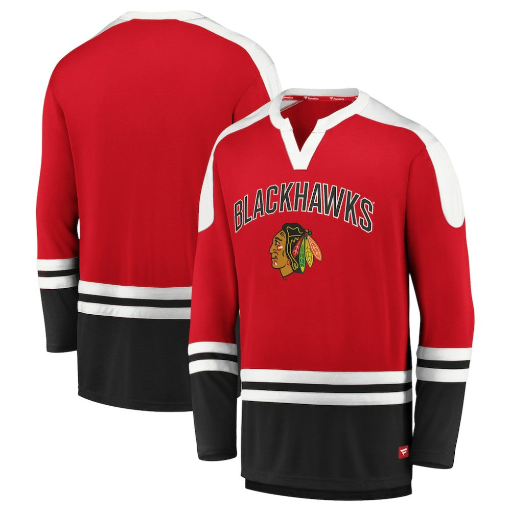 NHL Chicago Blackhawks Fanatics Iconic Slapshot Long Sleeve T-Shirt - Red/Black