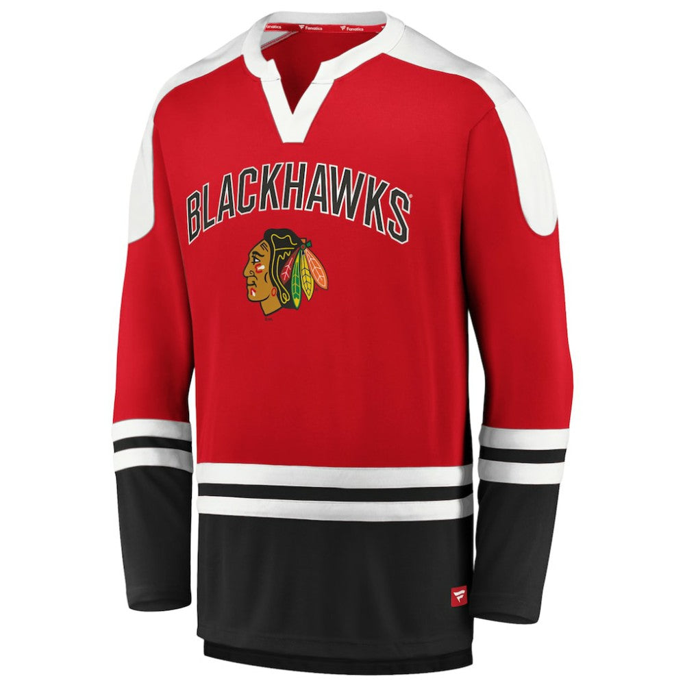 NHL Chicago Blackhawks Fanatics Iconic Slapshot Long Sleeve T-Shirt - Red/Black