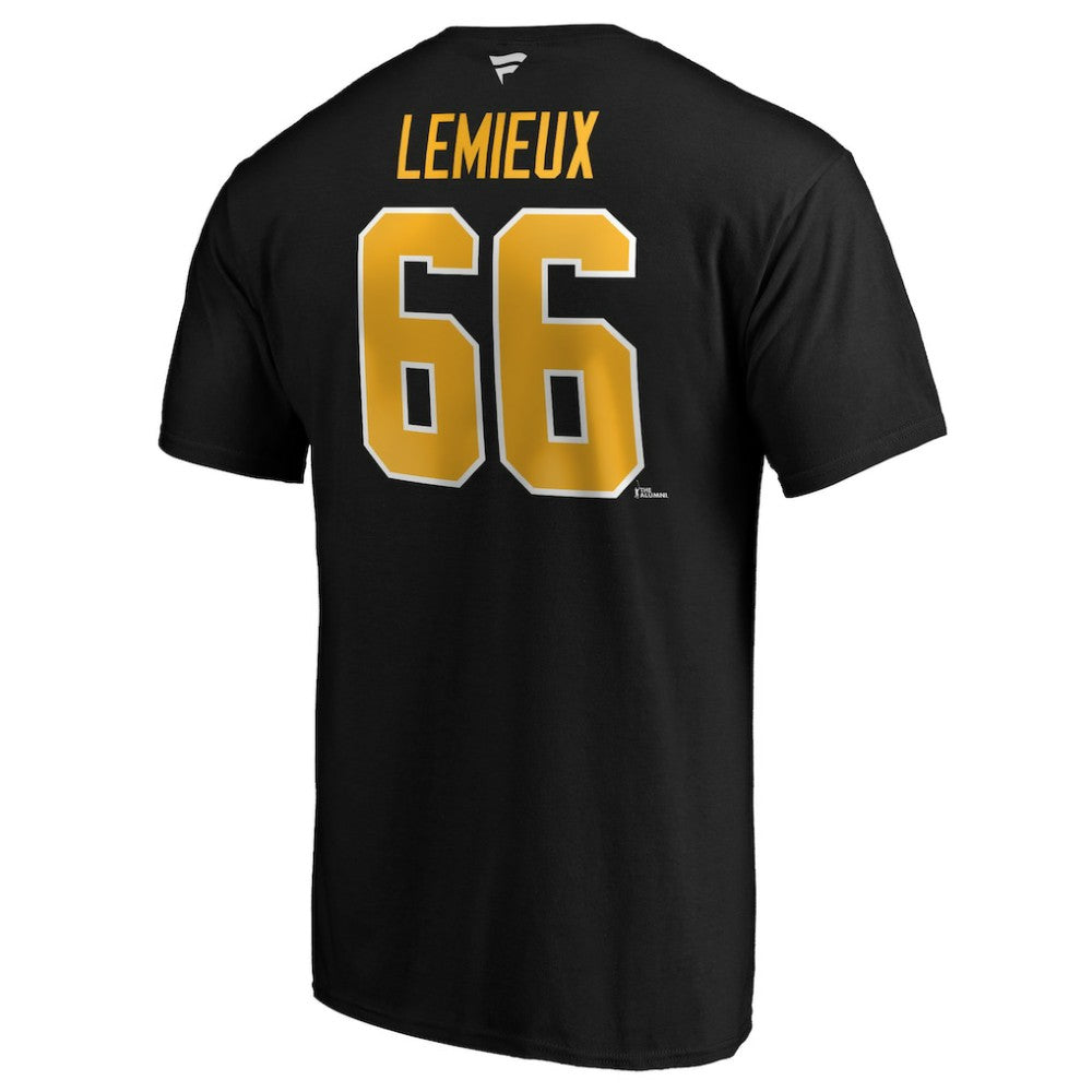 NHL Mario Lemieux Pittsburgh Penguins Fanatics Authentic Stack Retired Player Name & Number T-Shirt - Black