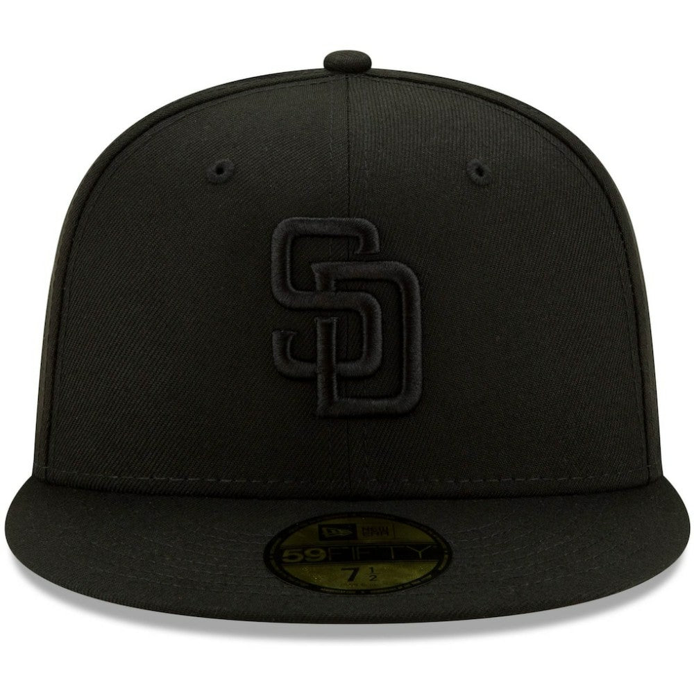 San Diego Padres New Era Black on Black 59FIFTY Fitted Hat - Black Hats