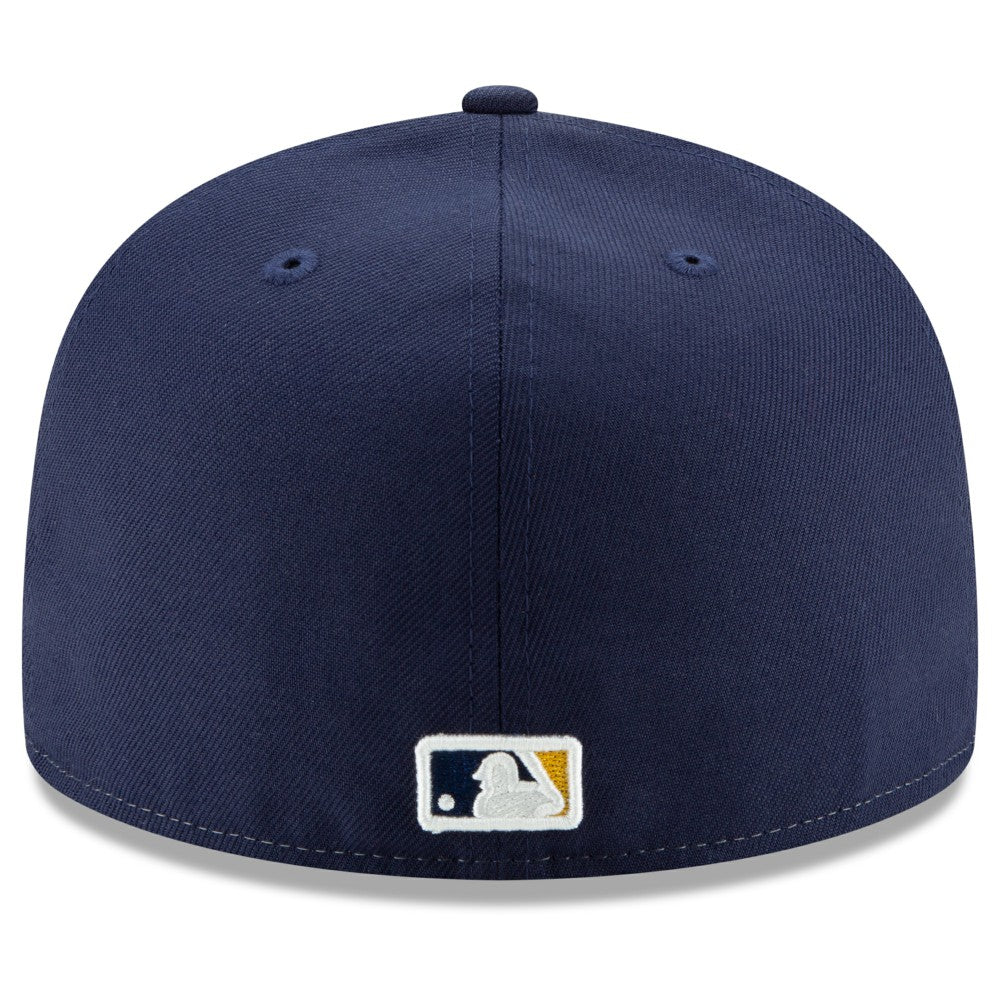 Milwaukee Brewers New Era Alternate Authentic Collection On-Field 59FIFTY Fitted Hat - Navy/Yellow Hats