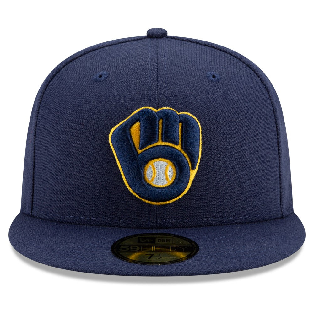 Milwaukee Brewers New Era Home Authentic Collection On-Field 59FIFTY Fitted Hat - Navy Hats