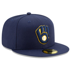 Milwaukee Brewers New Era Home Authentic Collection On-Field 59FIFTY Fitted Hat - Navy Hats