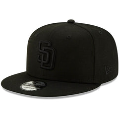 San Diego Padres New Era Black on Black 9FIFTY Snapback Adjustable Hat - Black Hats