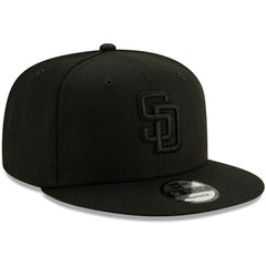 San Diego Padres New Era Black on Black 9FIFTY Snapback Adjustable Hat - Black Hats