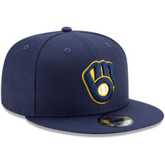 Milwaukee Brewers New Era Team Color 9FIFTY Adjustable Hat - Navy Hats