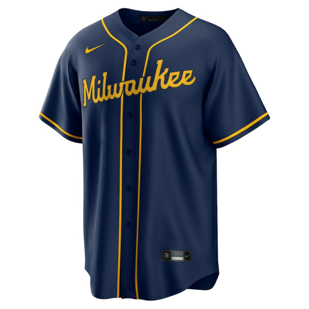 Christian Yelich Milwaukee Brewers Nike Alternate 2 Replica Jersey - Navy Jerseys