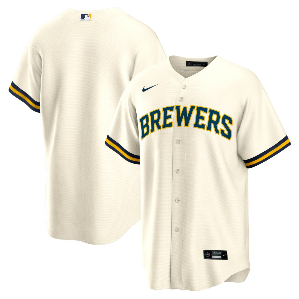 Milwaukee Brewers Nike Home Replica Team Jersey - Cream Jerseys