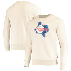 Texas Rangers Majestic Threads Fleece Pullover Sweatshirt - Oatmeal Pullover