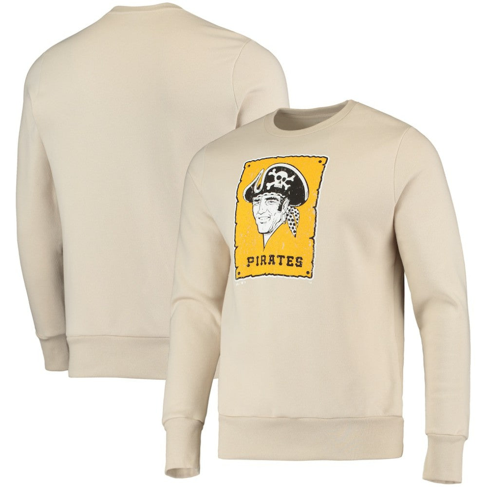 Pittsburgh Pirates Majestic Threads Fleece Pullover Sweatshirt - Oatmeal Pullover