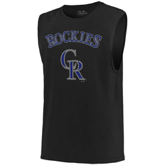 Colorado Rockies Majestic Threads Softhand Muscle Tank Top - Black Tanks