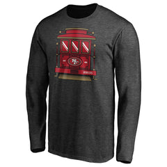 San Francisco 49ers Hometown Trolley Car Long Sleeve T-Shirt Heather Gray