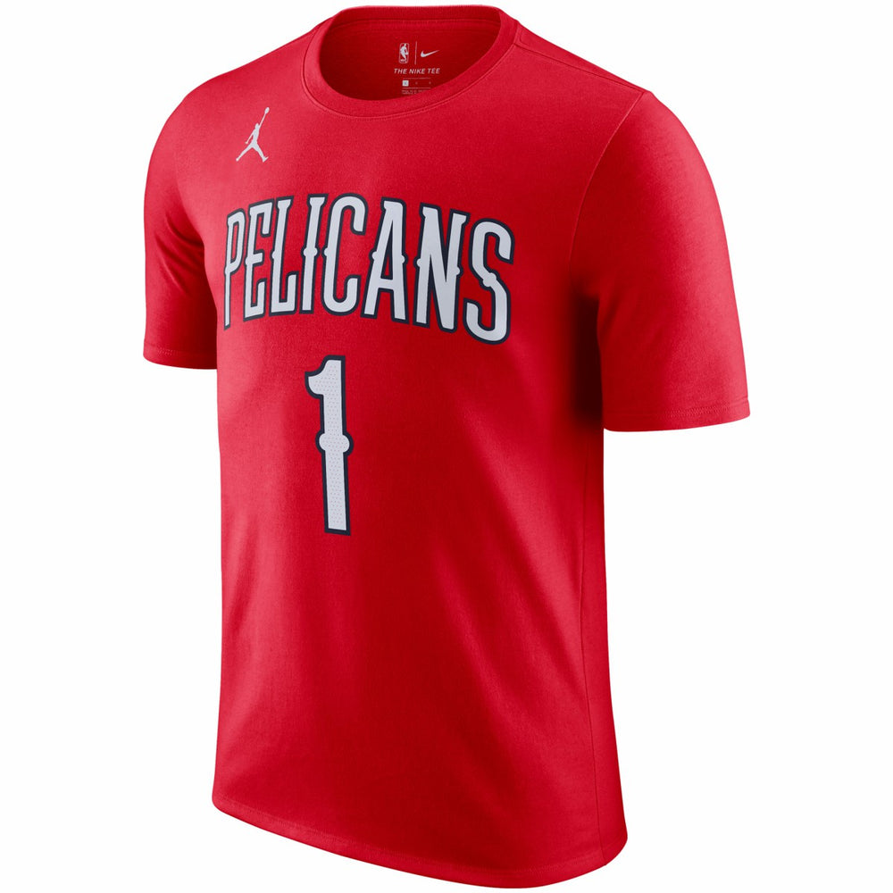New Orleans Pelicans Jordan Brand 2020/21 Zion Williamson Statement Name & Number T-Shirt Red