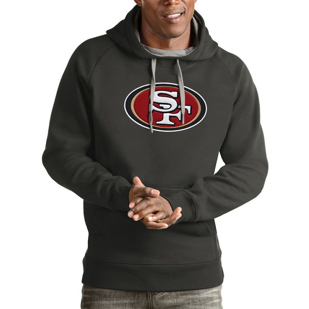 San Francisco 49ers Antigua Victory Pullover Hoodie Charcoal