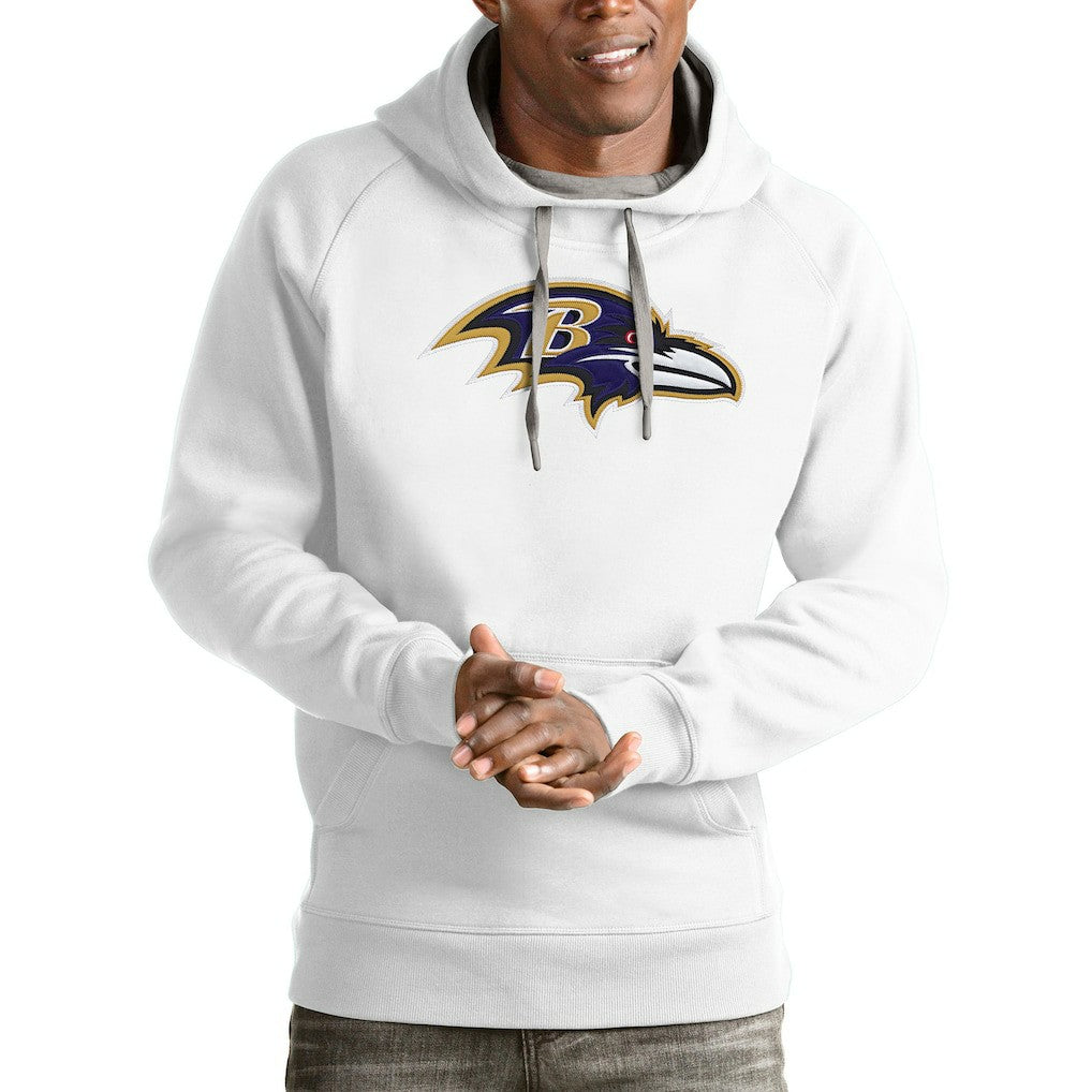 Baltimore Ravens Antigua Victory Pullover Hoodie White