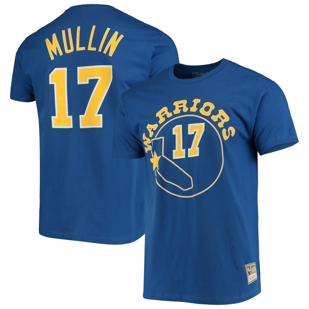 Chris Mullin Golden State Warriors Hardwood Classics Name & Number Team T-Shirt Royal