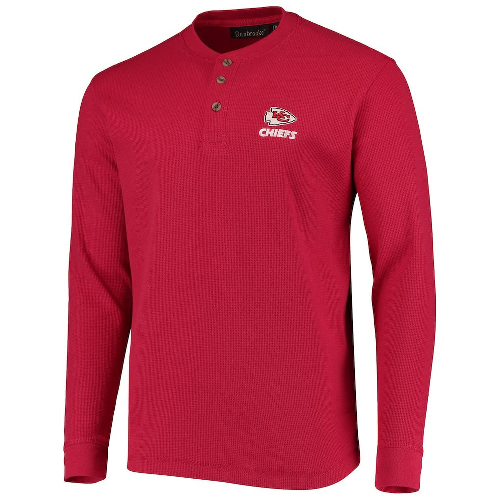 Kansas City Chiefs Dunbrooke Logo Maverick Thermal Henley Long Sleeve T-Shirt Red