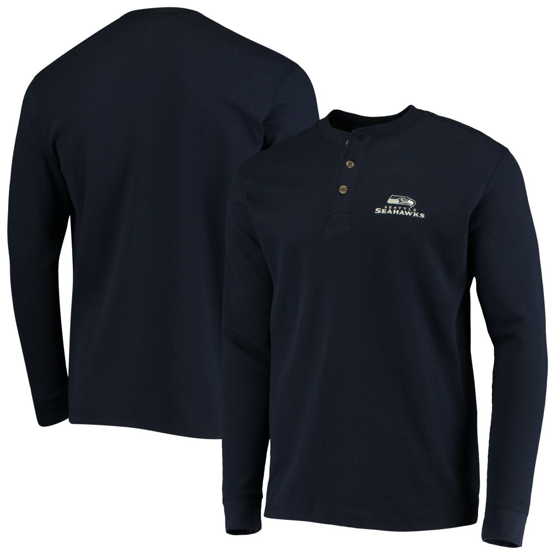 Seattle Seahawks Dunbrooke Logo Maverick Thermal Henley Long Sleeve T-Shirt Navy