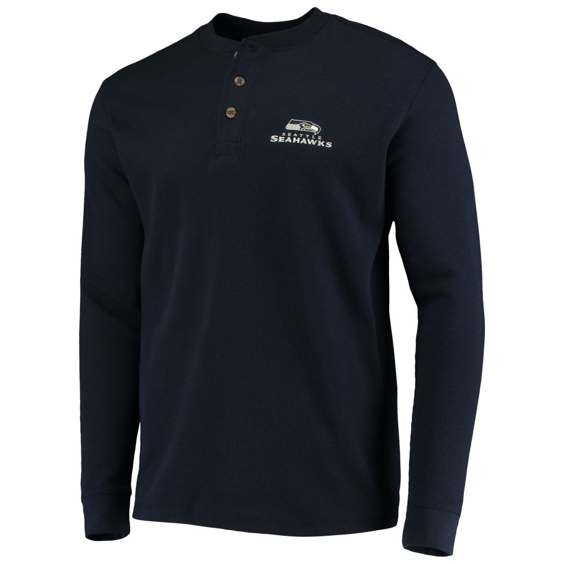 Seattle Seahawks Dunbrooke Logo Maverick Thermal Henley Long Sleeve T-Shirt Navy
