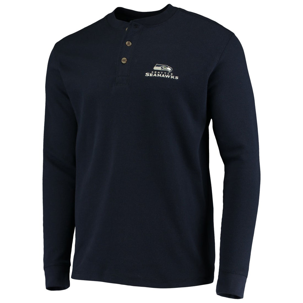 Seattle Seahawks Dunbrooke Logo Maverick Thermal Henley Long Sleeve T-Shirt Navy