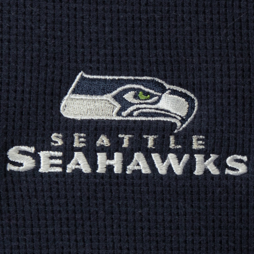 Seattle Seahawks Dunbrooke Logo Maverick Thermal Henley Long Sleeve T-Shirt Navy