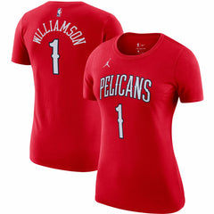 Zion Williamson New Orleans Pelicans Jordan Brand Women's Statement Edition Name & Number T-Shirt Red