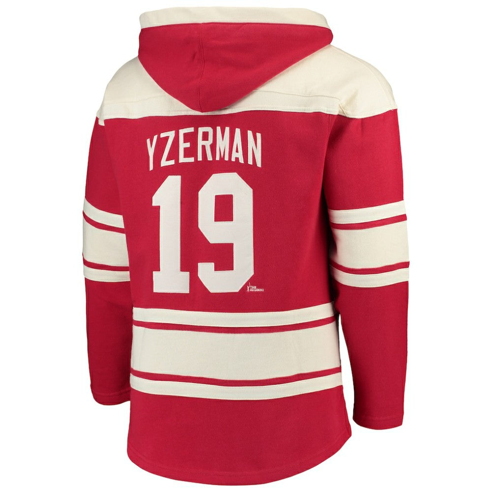 NHL Steve Yzerman Detroit Red Wings '47 Player Lacer Pullover Hoodie - Red