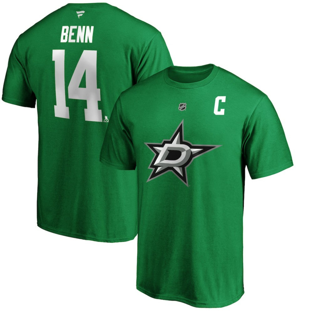 NHL Jamie Benn Dallas Stars Fanatics Authentic Stack Player Name & Number T-Shirt - Kelly Green