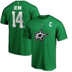 NHL Jamie Benn Dallas Stars Fanatics Authentic Stack Player Name & Number T-Shirt - Kelly Green