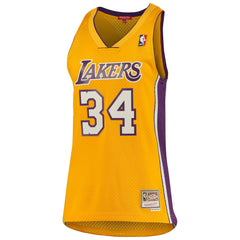 Shaquille O'Neal Los Angeles Lakers Women's 1999/00 Hardwood Classics Swingman Jersey Gold