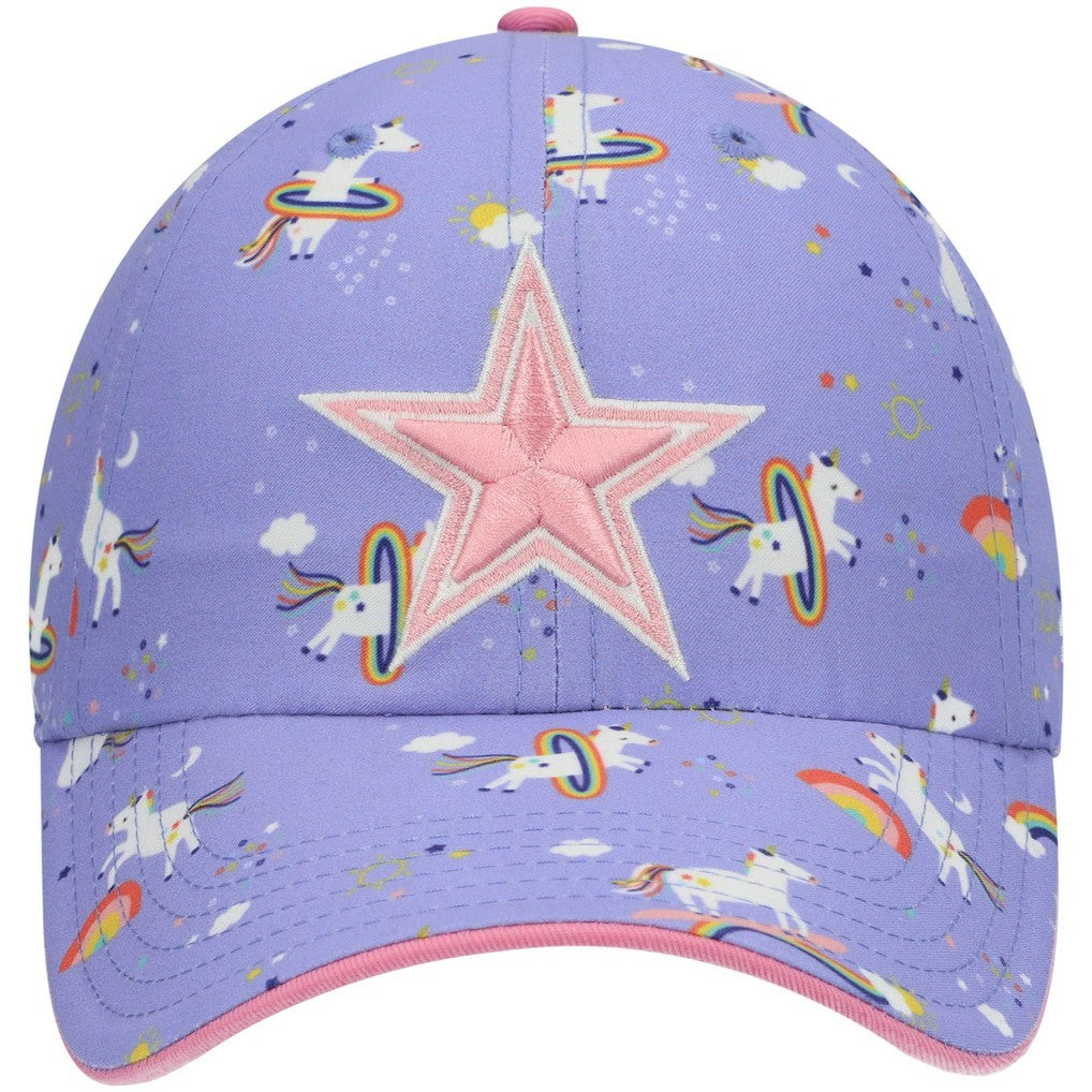 Dallas Cowboys '47 Girls Preschool Unicorn Clean Up Adjustable Hat Purple