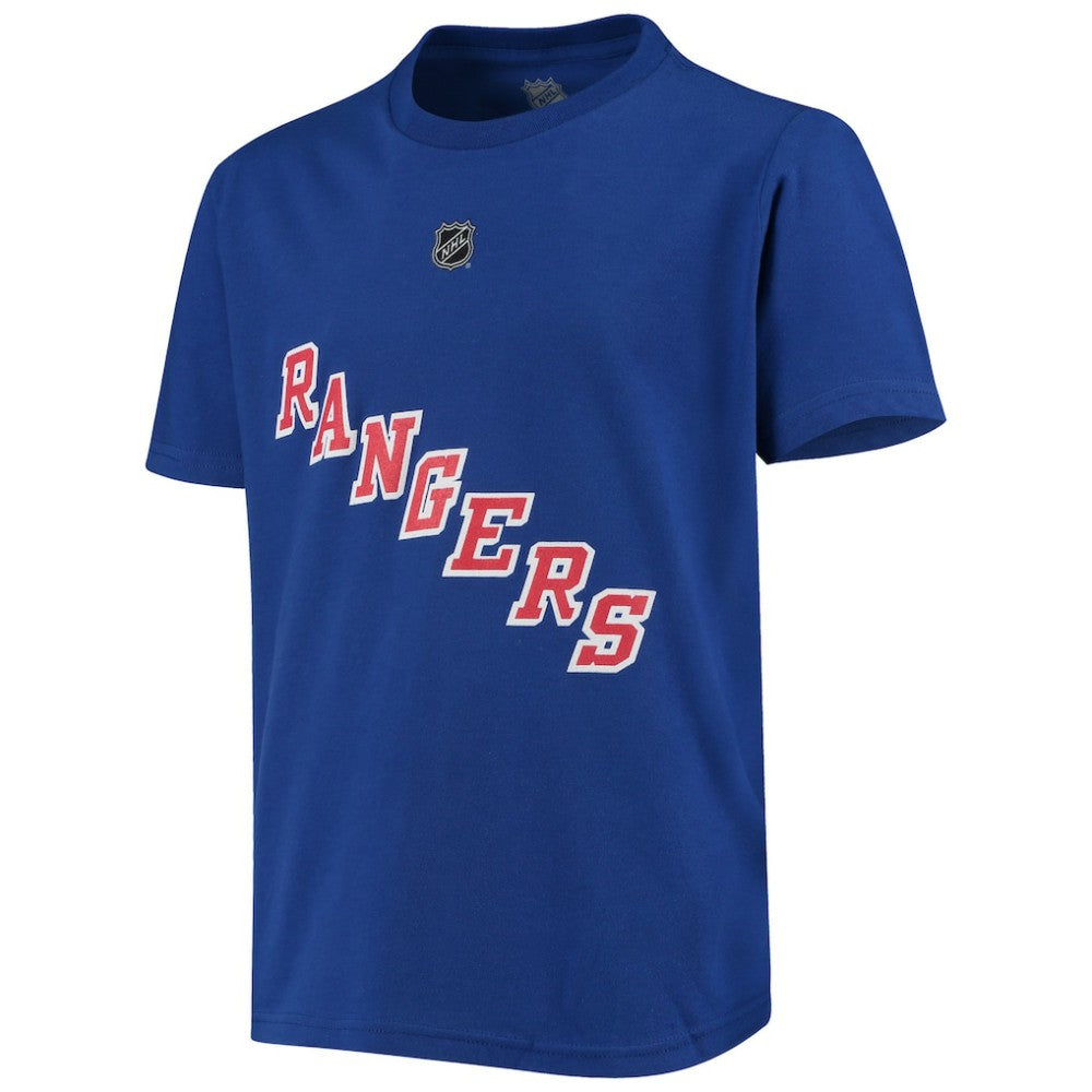 NHL Mika Zibanejad New York Rangers Youth Player Name & Number T-Shirt - Blue