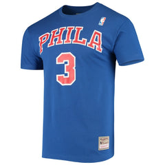 Allen Iverson Philadelphia 76ers Hardwood Classics Name & Number Player T-Shirt Royal