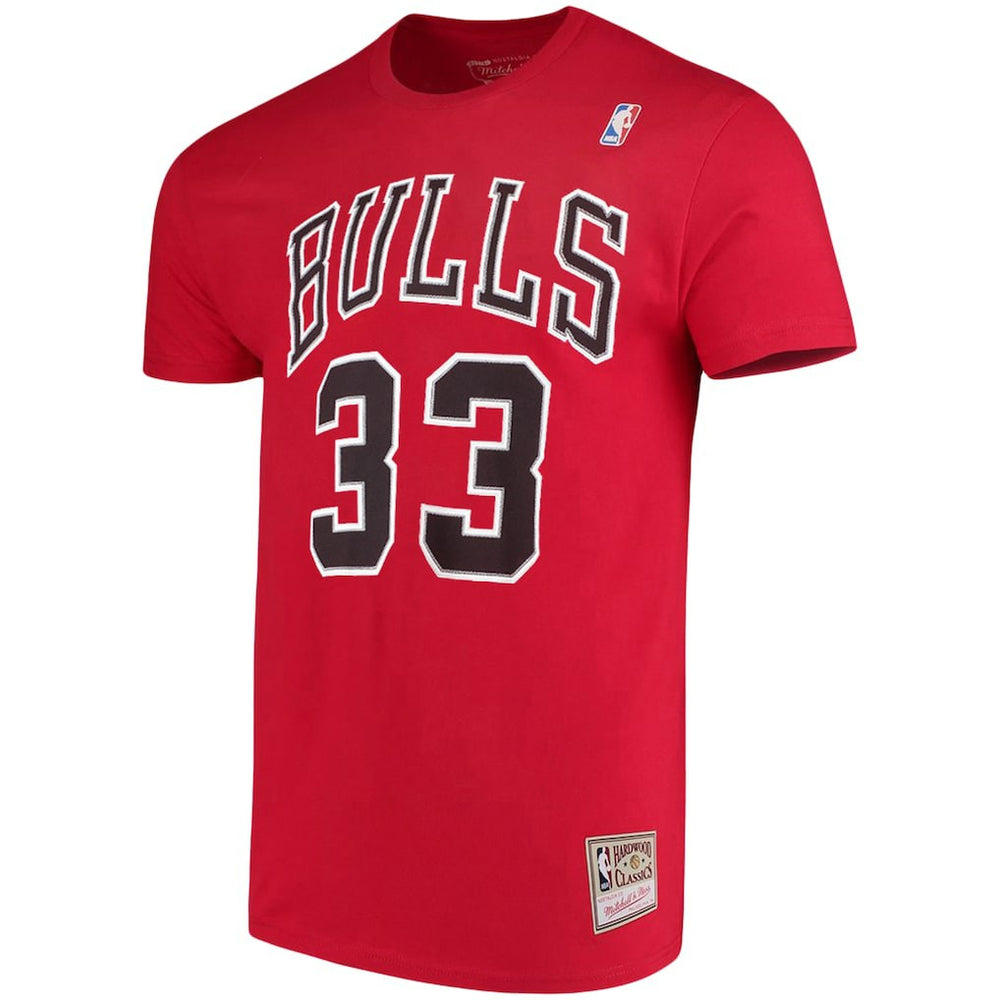 Scottie Pippen Chicago Bulls Hardwood Classics Name & Number Player T-Shirt Red